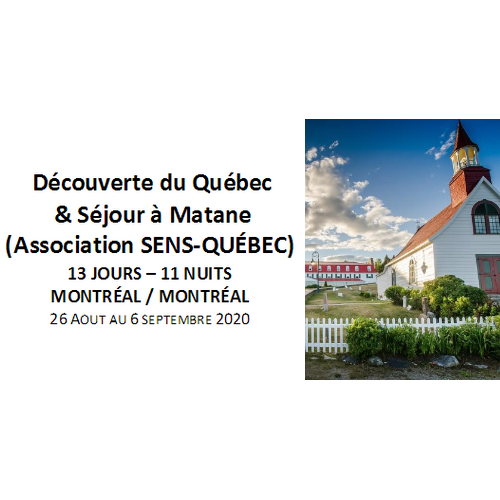 Découverte du Québec & Séjour à Matane – Association SENS-QUÉBEC
